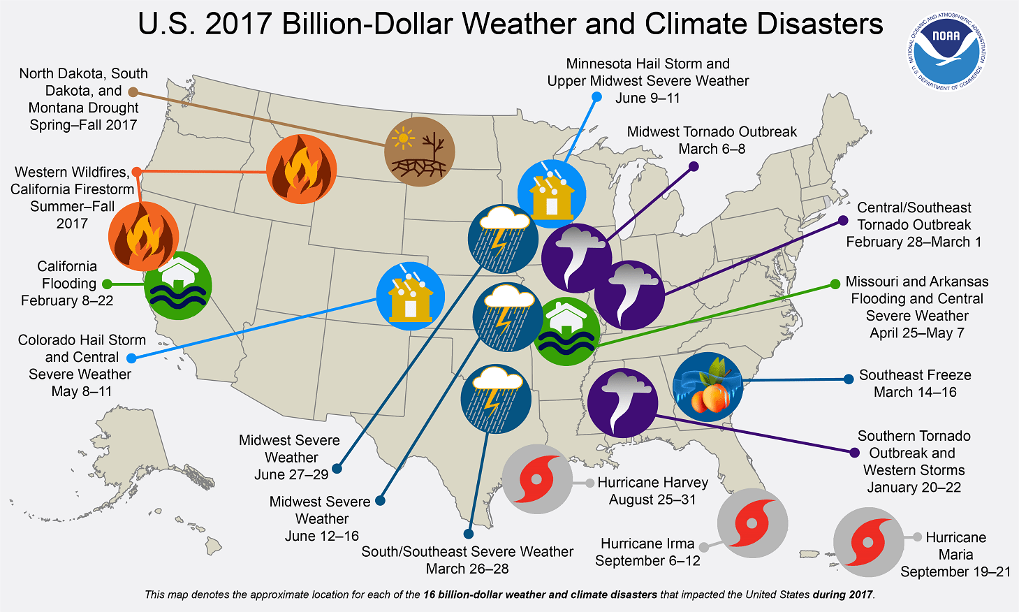 NOAA: US 2017 Billion-Dollar Weather and Climate Disasters 