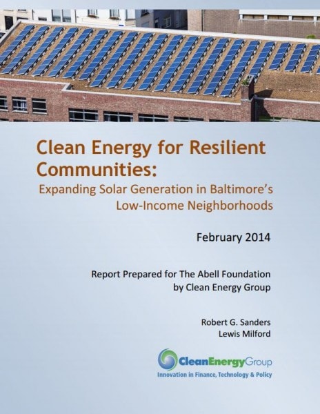 Clean Energy for Resilient Communities Report Cover