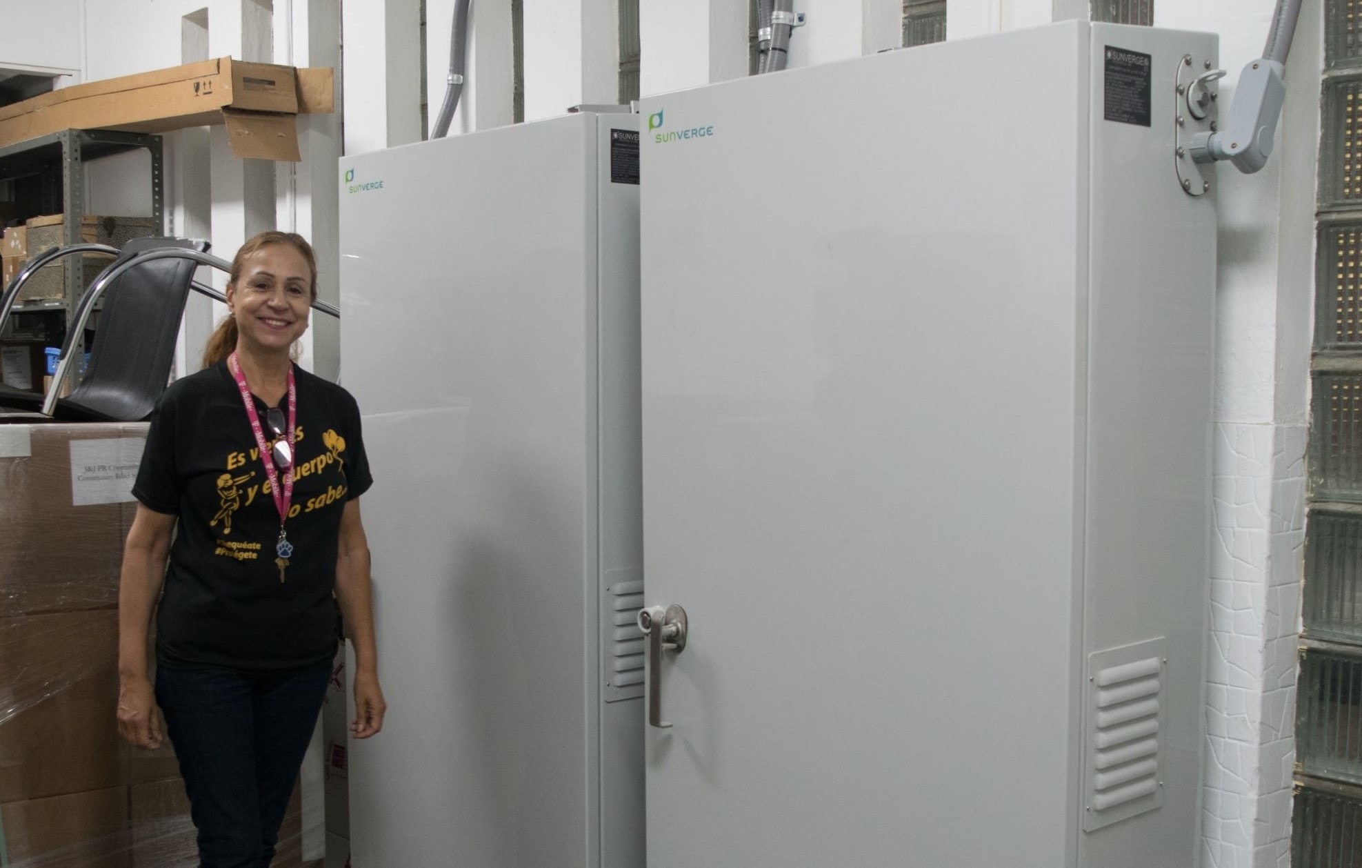 Battery storage system at Clinica Profamilia in San Juan, Puerto Rico. Photo by Clean Energy Group