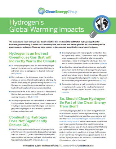 Hydrogen’s Global Warming Impacts Cover