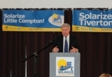 U.S. Senator Sheldon Whitehouse speaks at the Solarize Tiverton and Solarize Little Compton kickoff event. Photo Credit: Rhode Island Office of Energy Resources