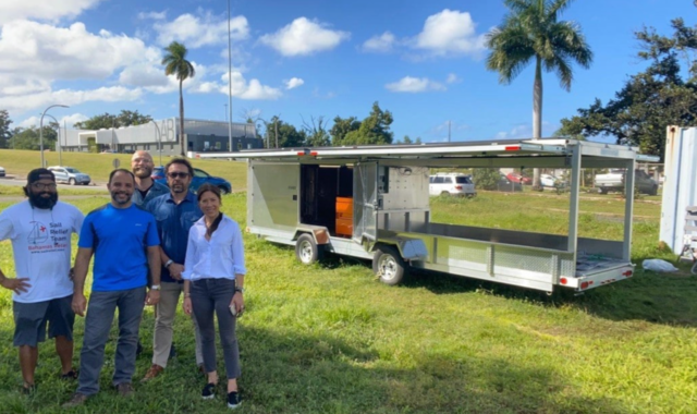 Final commissioning of the Vieques Emergency Management Trailer at the Puerto Rico Science, Technology and Research Trust. Credit: Footprint Project