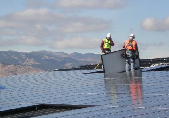 Solar array at Via Mobility Services. © Via Mobility Services.