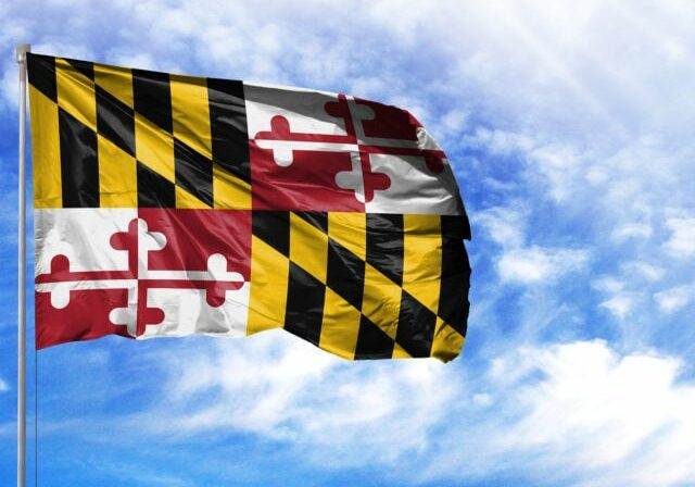 flag State of Maryland on a flagpole