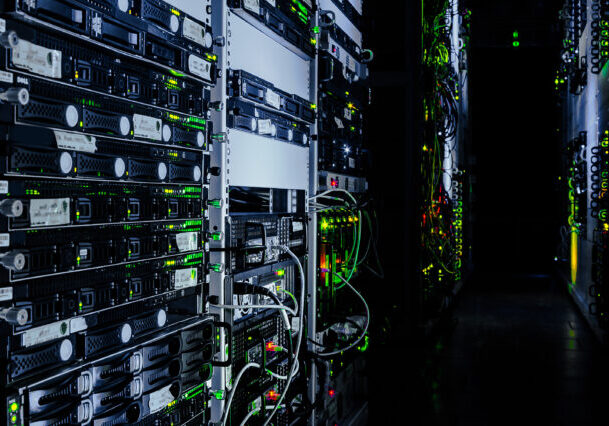 web network business rack center room enterprise hardware servers mounted computers cluster virtual data