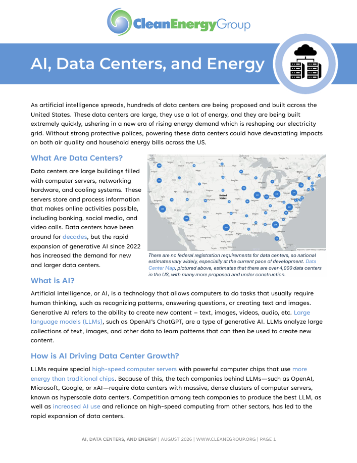 data centers 101 fact sheet