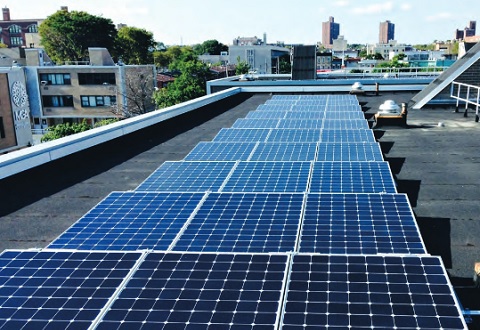 Marcus Garvey Village solar array. Photo courtesy of L+M Development Partners, Inc.